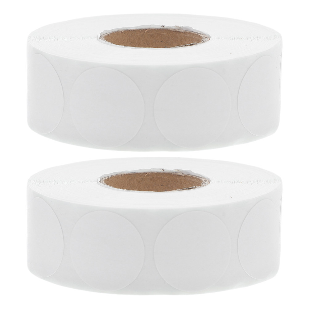 Food Storage Labels - 5 Rolls Round Label Stickers White