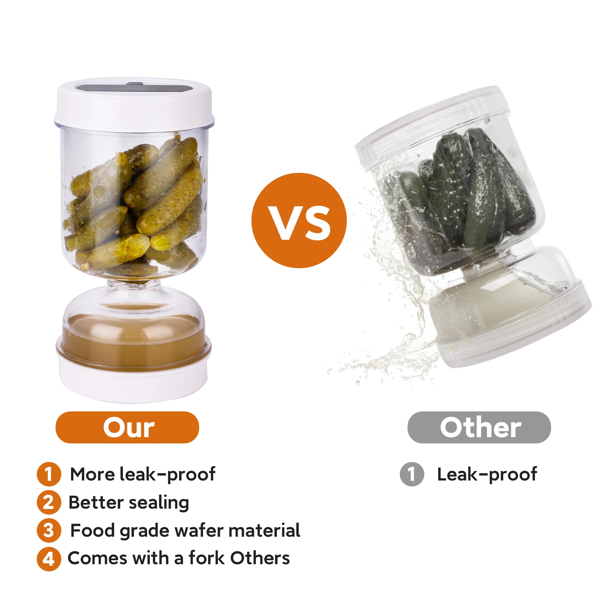 Pickles Jar With Forks Dry and - огляд і ціна Food Storage With Dividers