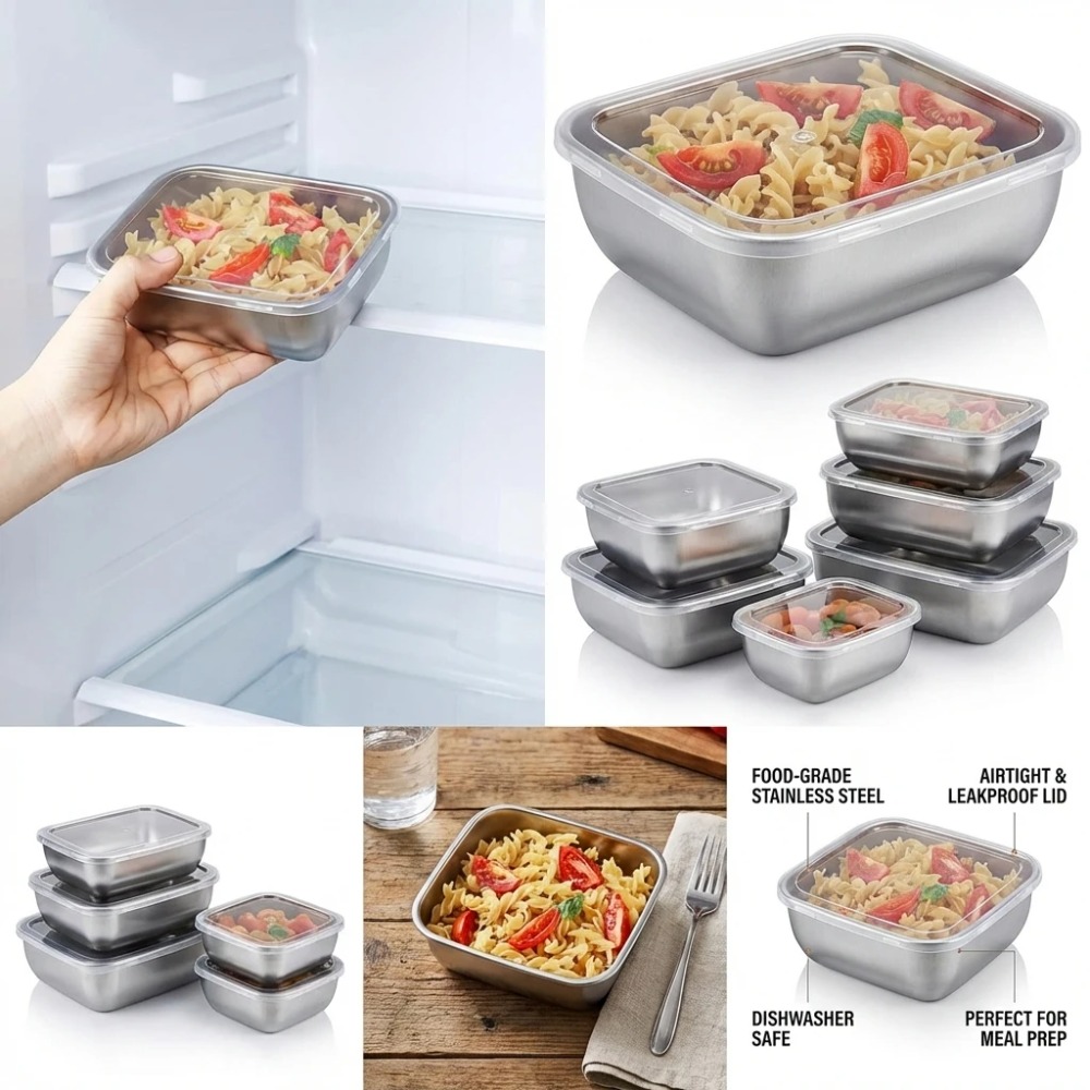 6PCS Stainless Steel Food Stor - огляд і ціна Food Storage Meals