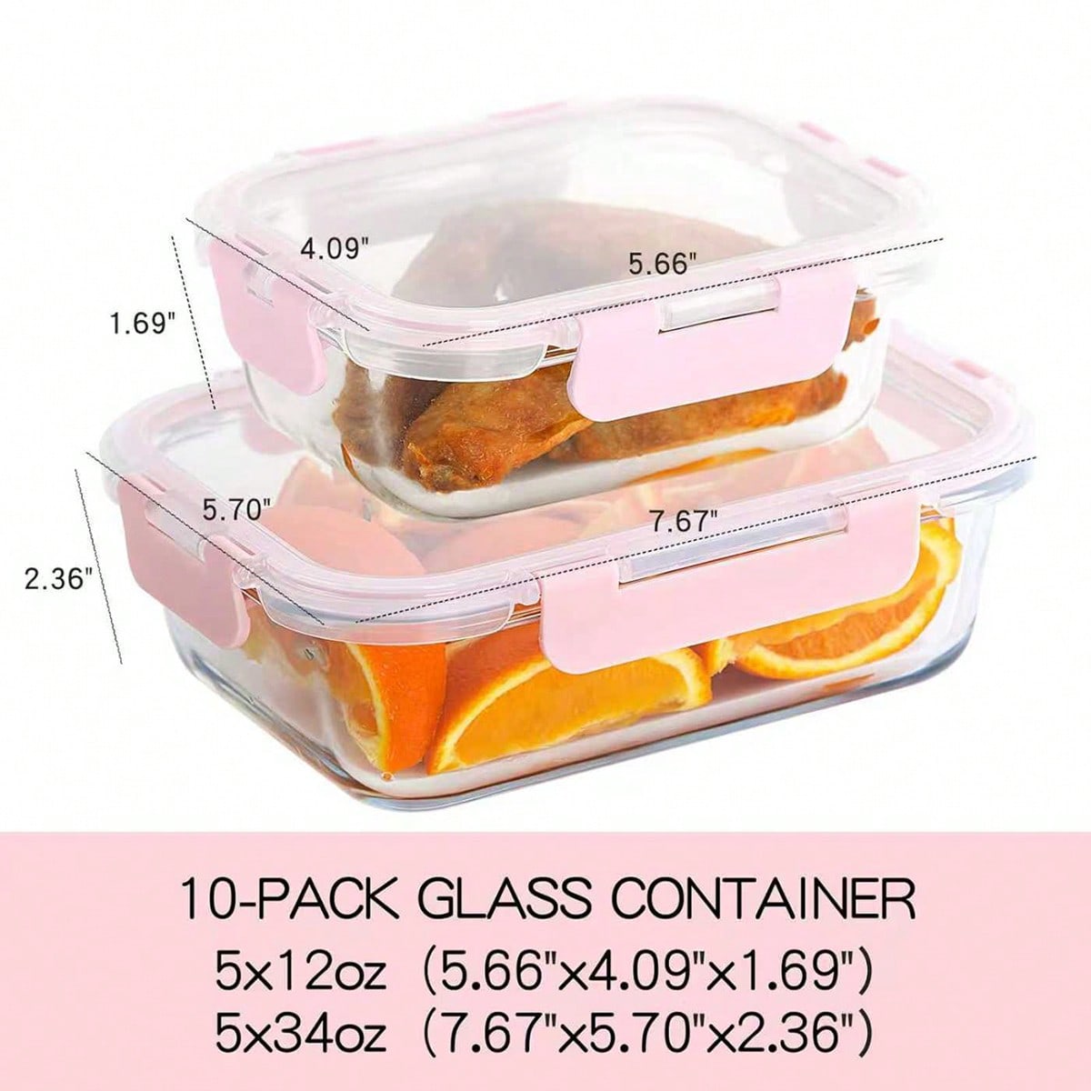 10 Pack Glass Meal Prep Contai - огляд і ціна Food Storage Oven Safe